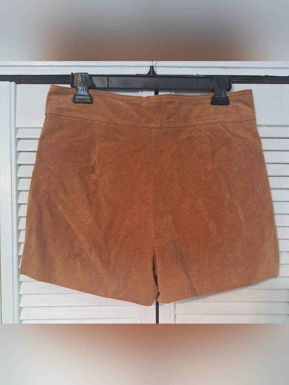 Forever 21 Genuine Suede Leather Brown Shorts Sz LG *O - Picture 2 of 4